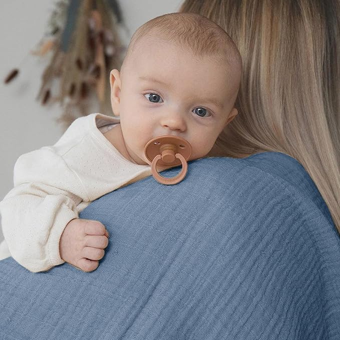 JELLYMONI Muslin Swaddle Blankets for Unisex, 2 Pack Newborn Receiving Blanket, Large 47 x 47 inches Soft Breathable Muslin Baby Blanket for Newborn Boys & Girl