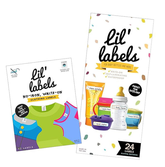 Daycare Value Pack - Write On Name Labels, Waterproof, Playful Patterns, Bright White.