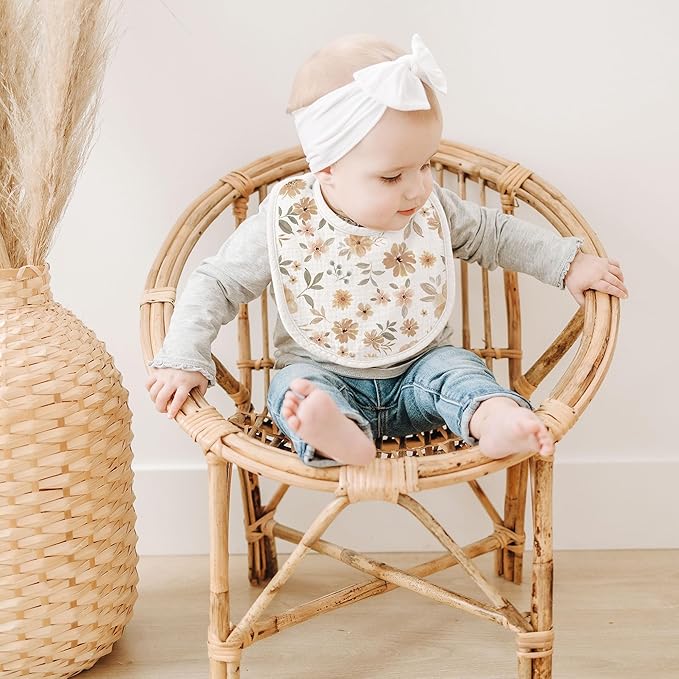 Konssy Muslin Baby Bibs 8 Pack Baby Bandana Drool Bibs Cotton for Unisex Boys and Girls, Soft Absorbent Set for Teething and Drooling