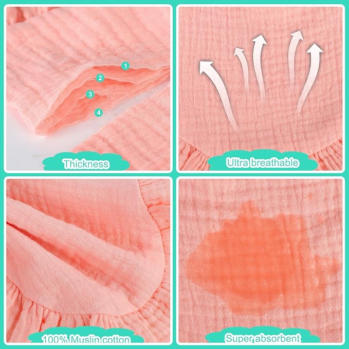 Accmor Muslin Baby Drool Bibs 6 Pack Baby Bandana Drool Bibs Soft Cotton Baby Bandana Bibs for Teething Drooling
