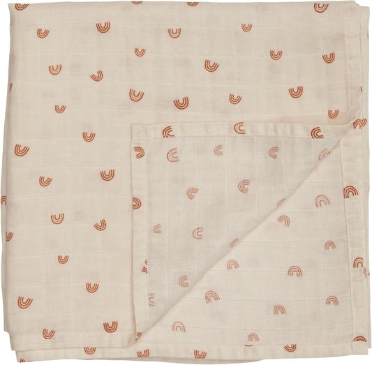 Swaddle - 100% Organic Cotton - Muslin Swaddle Blankets for Newborn, 47" x 47" (Rainbows)