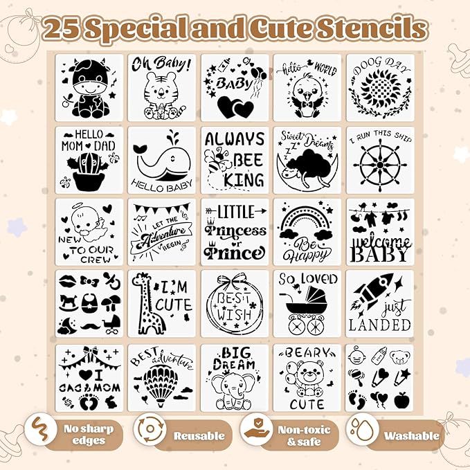 Baby Shower Game Sign Blank Bib DIY Set Newborn Essentials Stuff