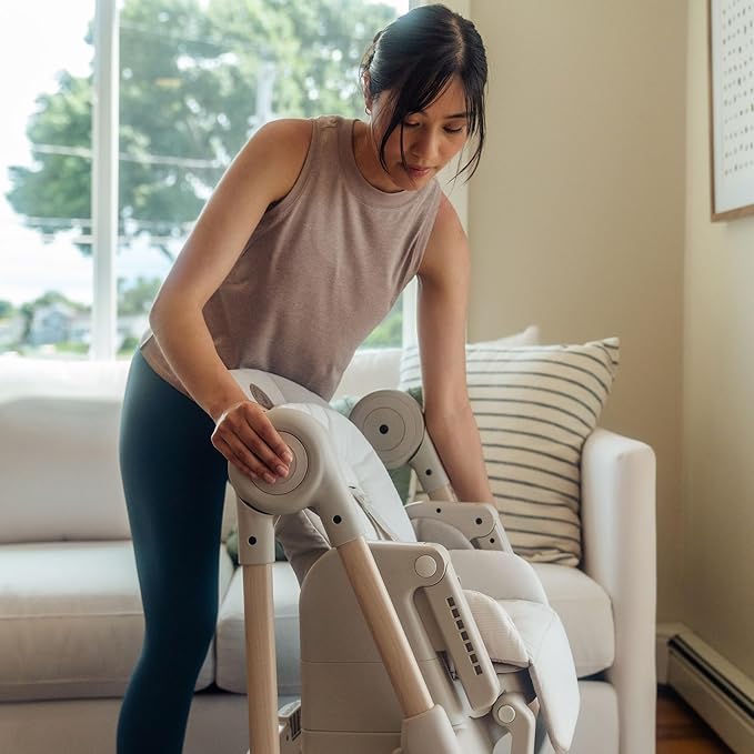 Maxi-Cosi Minla 6-in-1 High Chair for Babies & Toddlers, Portable Foldable Highchair, EcoCare Fabric, 9 Heights, 5 Reclines, 4 Tray Positions, Classic Green