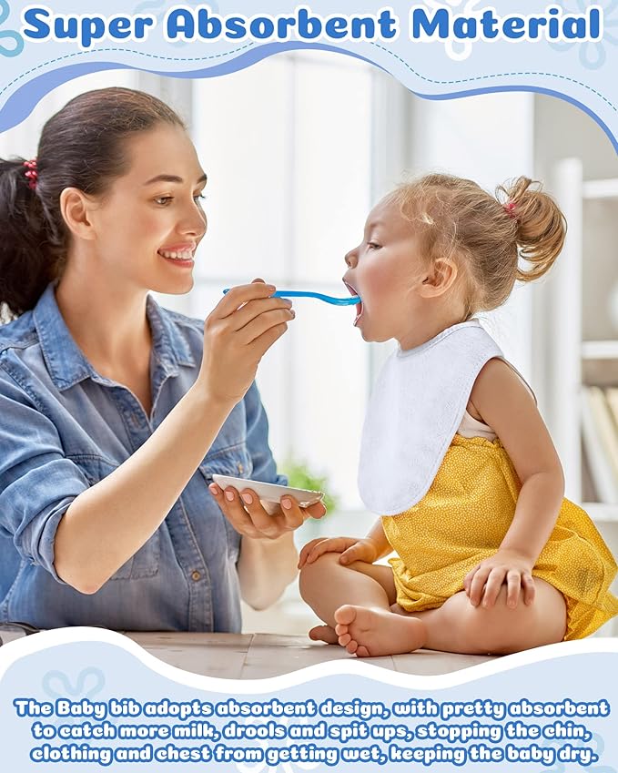 JaGely 30 Pack Baby Muslin Bandana Bibs Multicolor Solid Unisex Waterproof Feeder Adjustable Newborn Teething and Drooling