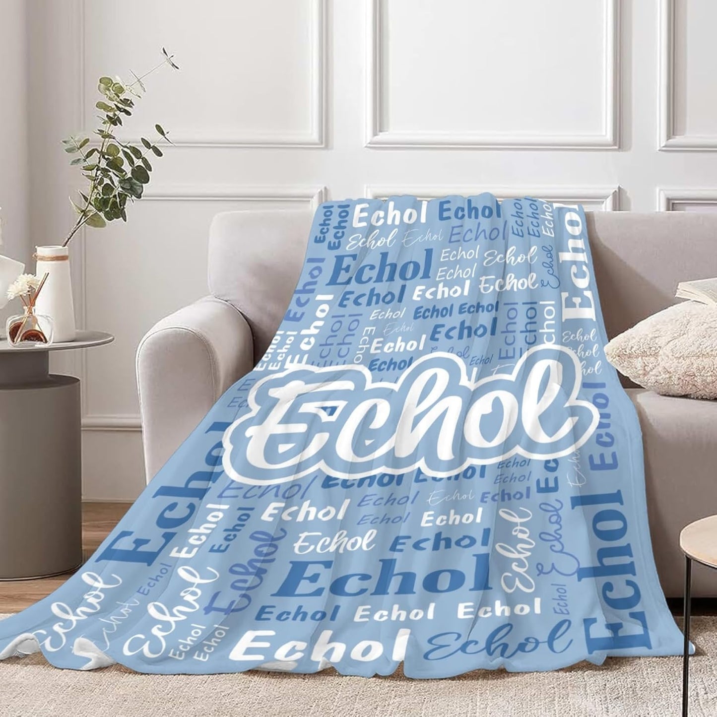 Custom Blanket Personalized Baby Blanket Customized Throw with Name Text for Adult Kid