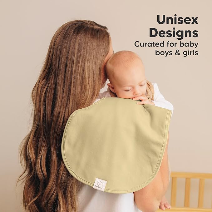 KeaBabies 4-Pack Baby Burp Cloths Baby Girl, Boy - Organic Cotton Burp Cloth, Extra Large, Absorbent, Soft Burping Cloths & Bibs Set for Babies, Newborn Burp Clothes, Thick Burp Rags (Palms)