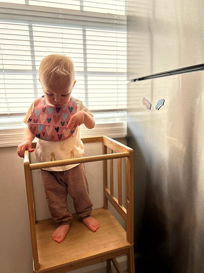 BPA-Free Silicone Baby Bibs with Travel Case, Toddlers Boys/Girls, Large Pocket, Adjustable, Toddlers 6-48 Months