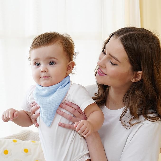 Muslin Baby Bibs Baby Drool Bandana Bibs for Baby Girls Boys Infant Newborn Toddler Drooling and Teething