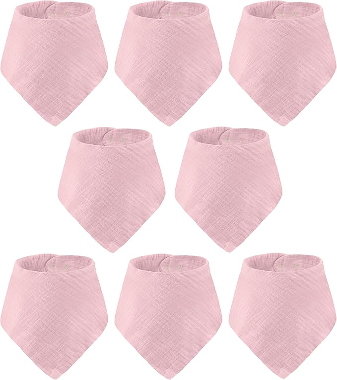 Muslin Baby bibs for drooling and teething, 100% cotton, Bibs for baby girl, Muslin bibs for boys (8 Pack)