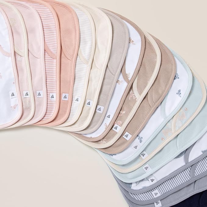 Burt's Bees Baby Organic Baby Bibs – 100% Cotton Newborn Infant Bibs for Baby Boys & Girls