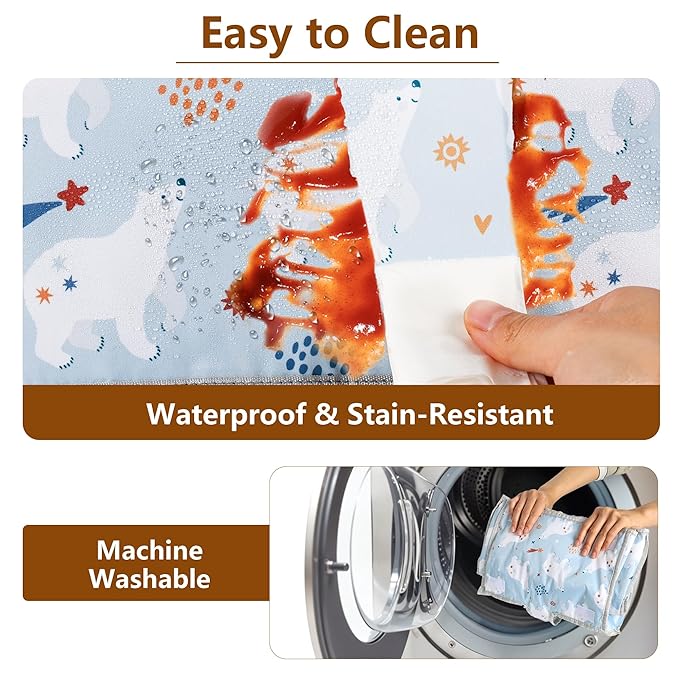 High Chair Cover for Baby Restaurant: Sprouterie Baby Highchair Covers for Restaurant Waterproof Washable Stain and Slip Resistant Portable for Children Outdoor Indoor Eating Blue Polar Bear