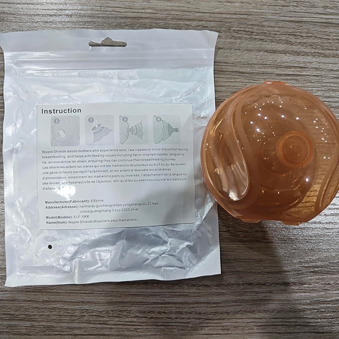 Nipple Shields for Breastfeeding Newborn - 2 Packs,Silicone Nipple Shields Breastfeeding for Baby and Mommy Breast Shell, Nipple Shield,Orange