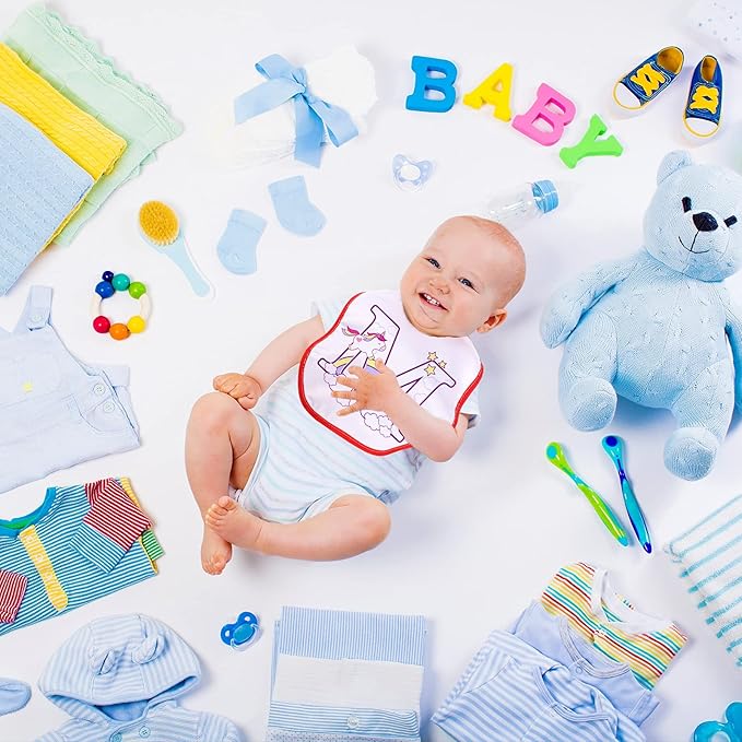 Geyoga 20 Pieces Sublimation Blanks White Bibs for Baby Decorating Washable Reusable Fabric Bibs