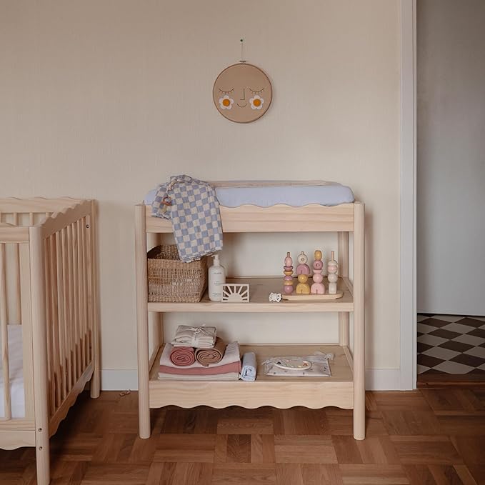 mushie Muslin Baby Swaddle Blanket | 100% Organic Cotton (Blue Check)