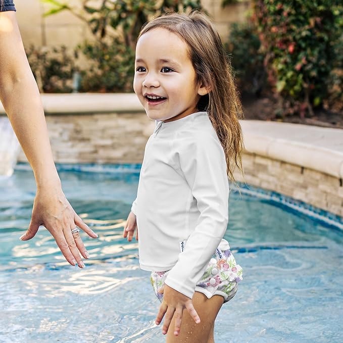 green sprouts Baby Toddler Eco Ruffle Snap Swim Diaper - White Turtle Floral - 4T