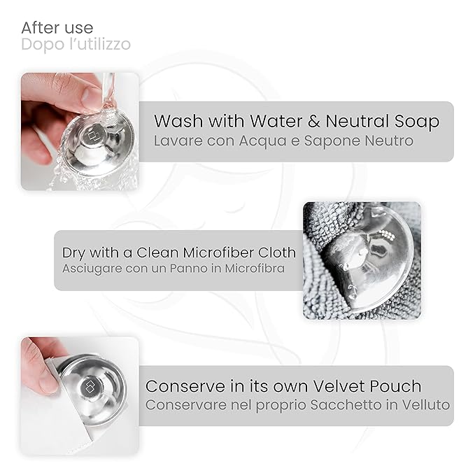 Original Italian Silver Nursing Cups - Nipple Shields for Breastfeeding - Helps Soothe and Protect Sore Nipples - Dermatologically Tested - Medical Device FDA-Registered (XL)