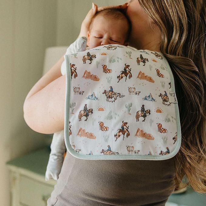 Copper Pearl Baby Burp Cloth Large 21''x10'' Size Premium Absorbent Triple Layer 3-Pack Gift Set Boone