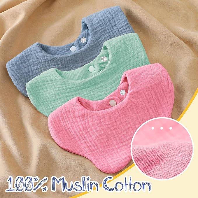 Baby Bibs Muslin Drool Teething Drooling Bibs for Baby Girl Boy Muslin Cotton