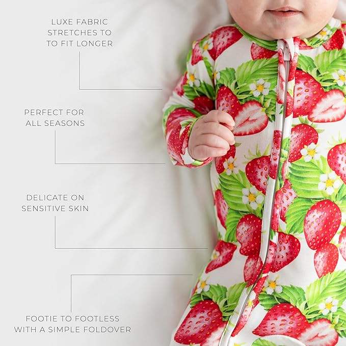 Posh Peanut Convertible Baby Sleepers - Girls Footless Baby Pajamas with 2 Way Zipper for Easy Diaper Changes
