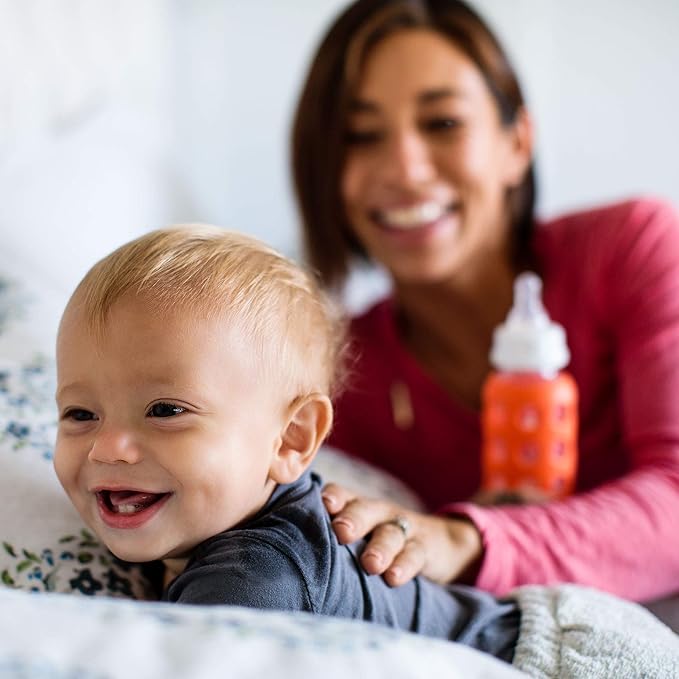 Lifefactory Baby Bottle Starter Set 12-Piece | 4 oz Mint & Blanket, 9 oz Kale & Blueberry | Includes Flat Caps, Sippy Caps, Stage 3 Nipples