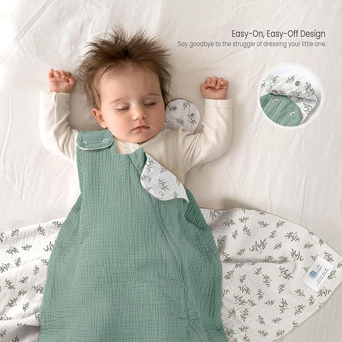 lulumoon Sleep Sack Muslin for Baby: Cotton Wearable Blanket for 15-24 Months - Soft Lightweight Ideal for Nursery Lounge Nighttime Naptime