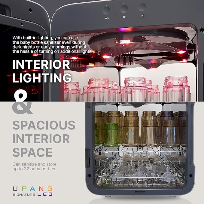 Signature UV LED Waterless Baby Bottle Sanitizer Large Capacity UV All-in-One Household Cleaning Sanitizing (Nordic Grey)