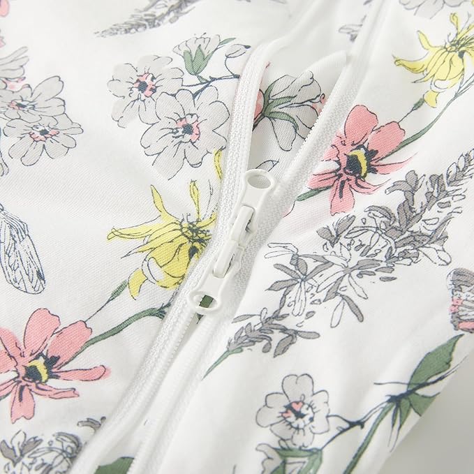 Duomiaomiao 1.5 TOG Toddler Sleep Sack 36-48 Months 100% Cotton Four Season Side Open Zipper Baby Sleep Sack with Feet, Breathable Toddler Wearable Blanket