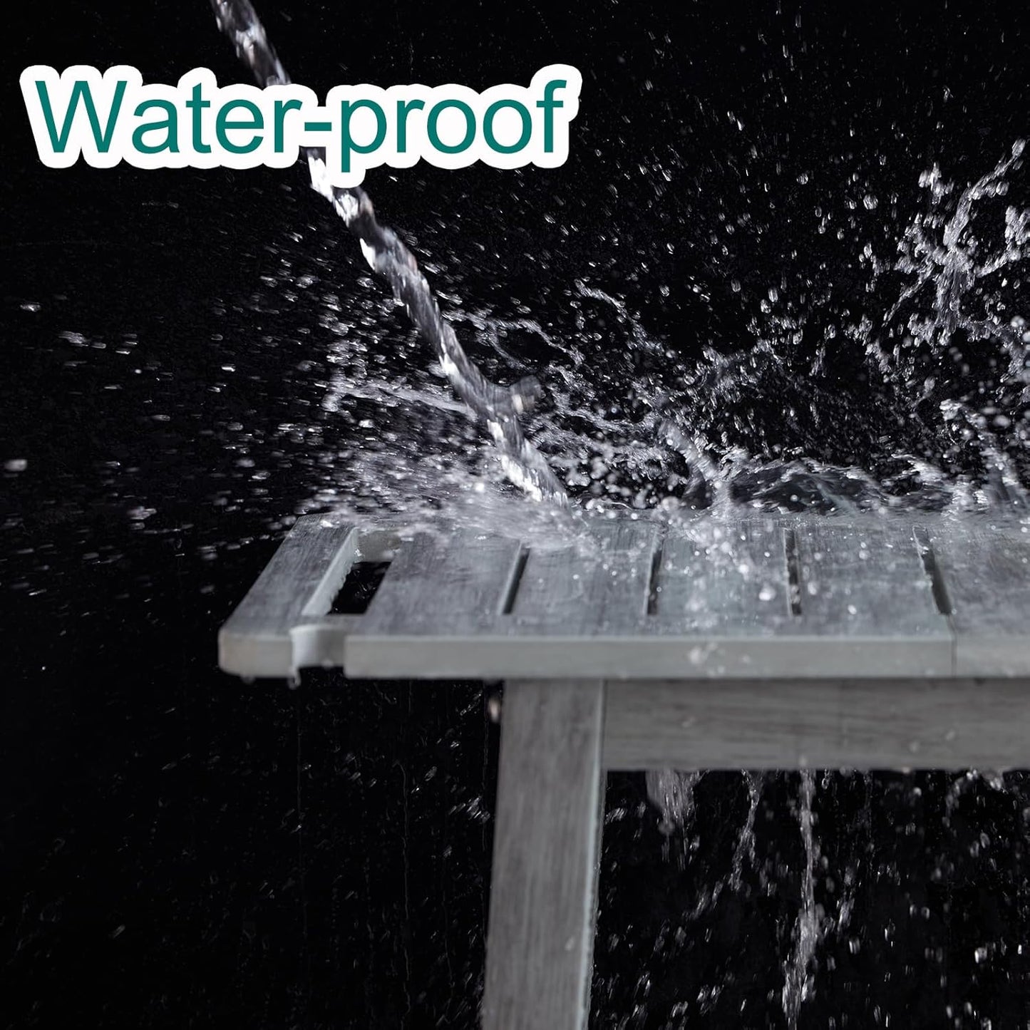 HDPS Shower Bench Seat with Shelf, Waterproof Shower Stool, Bathroom Chair for Spa with Handle, Weather Resistant/Non-Slip/Handles/Indoor or Outdoor Use, Weight Capacity 500LBS