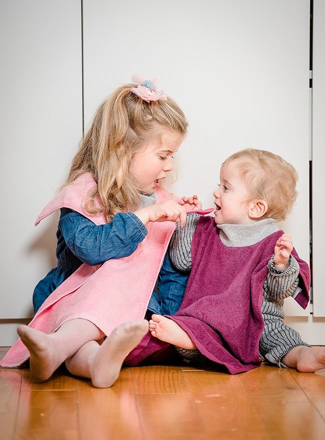 MATZ Terry Towel Slip On Baby Bibs | Full Coverage | Ultra Absorbent 100% Cotton | Pullover For Babies And Toddlers | Feeding Drooling And Teething | Unisex Baby Bib With Soft Ribbed Neck