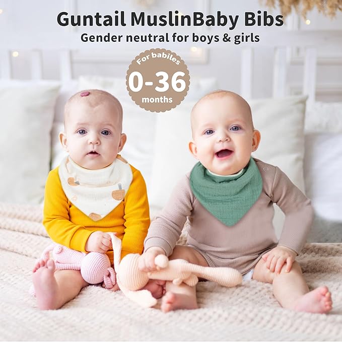 Magnetic Bandana Drool Bibs 6-pack - Magnetic Closure Baby Bibs - Safe, Easy, Chic Teething Bib