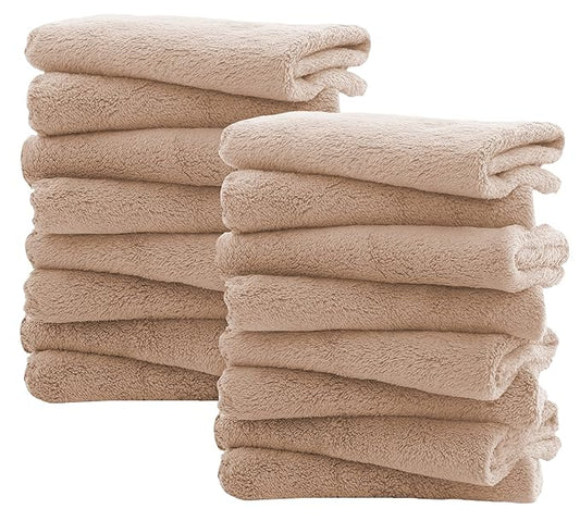 16 Pack Burp Cloths for Baby - 20" by 10" Ultra Absorbent Burping Cloth, Newborn Towel - Milk Spit Up Rags - Burpy Cloths for Unisex, Boy, Girl - Burp Cloths Set (Brown)