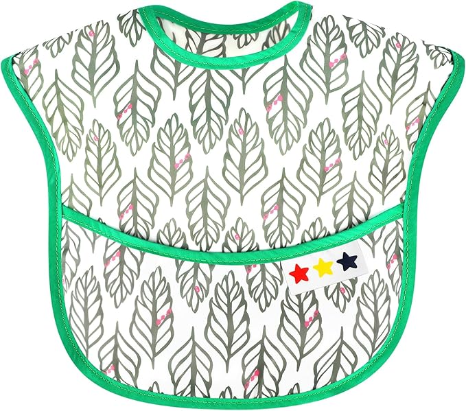 Accmor Baby Bibs, Waterproof Baby Toddler Bibs, Apron Smock Bib for Baby Boys Girls, Essential Must Have for Eating, Feeding