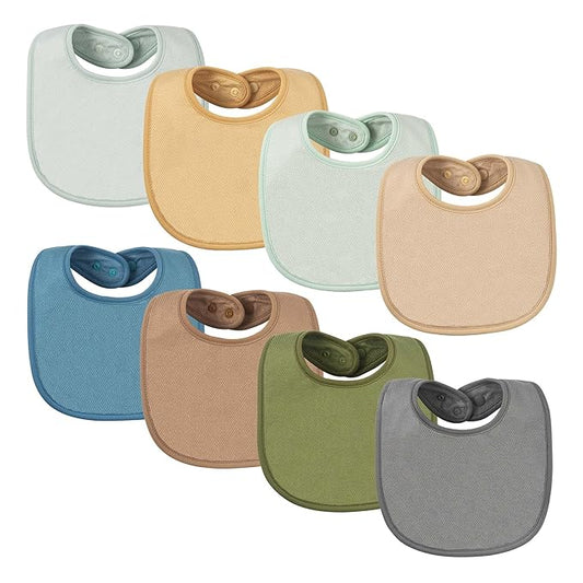 Tiny Twinkle 8 Pack Baby Bibs for Drooling and Teething – Waterproof & Absorbent Bibs for Baby Girl & Boy, Machine Washable Infant Bib Set for Newborns and Toddlers (Spring Boy Set 8-Pack)