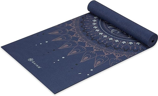 Gaiam Yoga Mat - Premium 6mm Print Extra Thick Non Slip Exercise & Fitness Mat for All Types of Yoga, Pilates & Floor Workouts (68"L x 24"W x 6mm Thick)