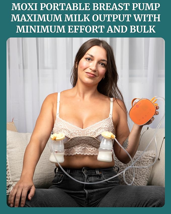 Idaho Jones Moxi Breast Pump | Silicone Flanges for Comfortable Efficient Pumping | Wireless | Quiet & Discreet | Double Electric Breast Pump Strong Suction