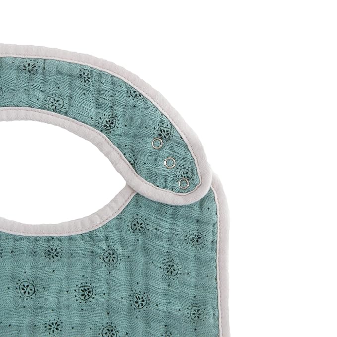 Little Unicorn Premium Classic Bib 3 pack | Adjustable as baby grows | Soft fabric on skin | Great for first time eaters (Vintage Floral)