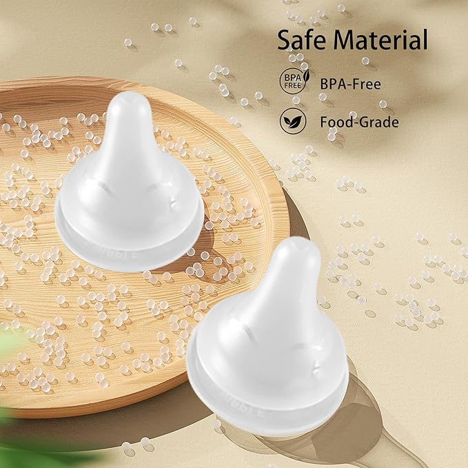 Beilastar-x Nipples for Baby Bottles – 100% Soft Baby Bottle Nipples, Natural Feel Silicone Bottle Nipples, BPA-Free (1M+, S, 4 Counts)
