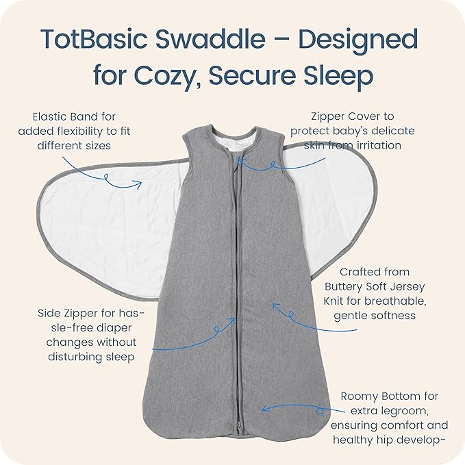 Newborns Swaddle Sleep Sack 0–3 Months, 1.0 TOG Baby Blanket for Newborns, Soft Sleeping Bag for Infants