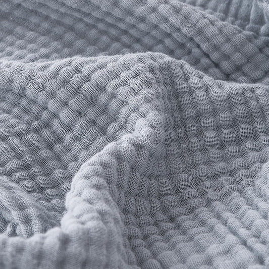 EMME Cotton Muslin Throw Blanket Couch Breathable Gauze Blanket Soft Lightweight Blankets Adults (Dusty Blue, 50"x60")