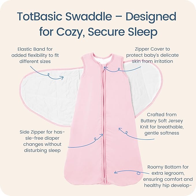 Newborns Swaddle Sleep Sack 0–3 Months, 1.0 TOG Baby Blanket for Newborns, Soft Sleeping Bag for Infants