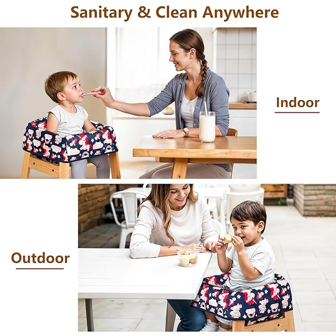 High Chair Cover for Baby Restaurant: Sprouterie Baby High Chair Covers for Restaurant Highchair with Safety Harness Stain and Slip Resistant Waterproof Portable for Outdoor Indoor Eating Unicorn