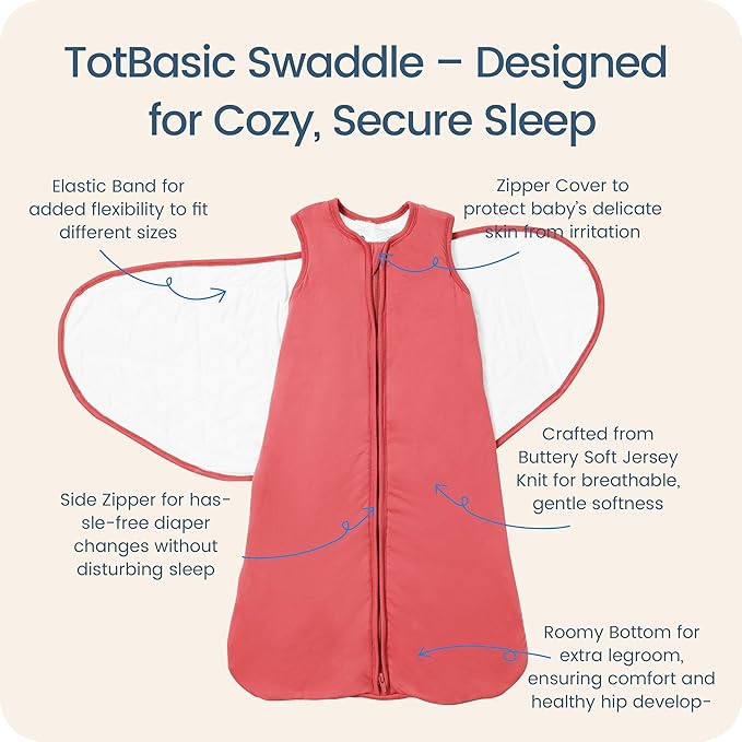 Newborns Swaddle Sleep Sack 0–3 Months, 1.0 TOG Baby Blanket for Newborns, Soft Sleeping Bag for Infants