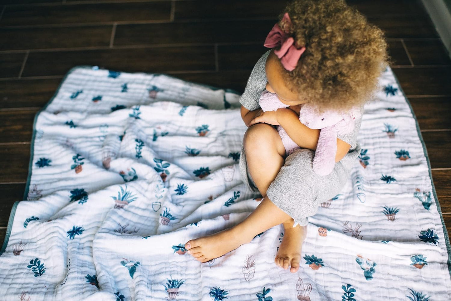 Little Unicorn Original Premium Cotton Quilt | Multi-Layered & Extra-Soft Muslin Fabric |for Babies & Toddlers (Prickle Pots)