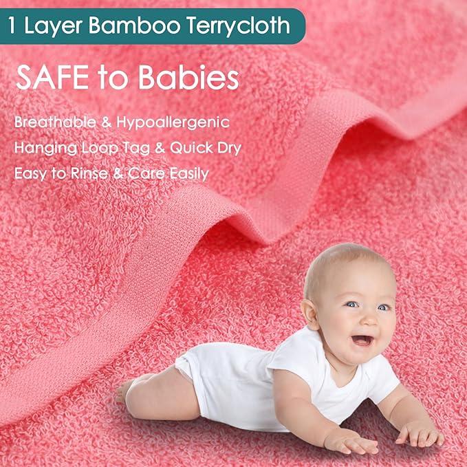 Baby Washcloths 12 Pack, 10x10 inch Heavenly Soft Wash Cloth for Face and Body, Gentle & Safe Pink Face Towel on Sensitive Skin, Baby Essentials Bath Shower Gifts for Girl Infant Kid Toddler Children