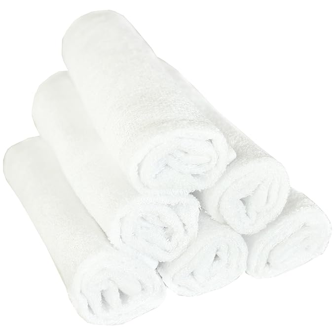 Copper Pearl 6 Ultra Soft Baby Bath Washcloths Premium Large Soft Dove (White) 11" x 11" Towels