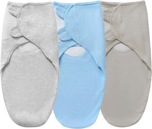 Baby Swaddle Blanket for Boys Girls, 3 Pack Infant Sleep Sacks, 0-6 Months Cotton Newborn Sleeping Bag