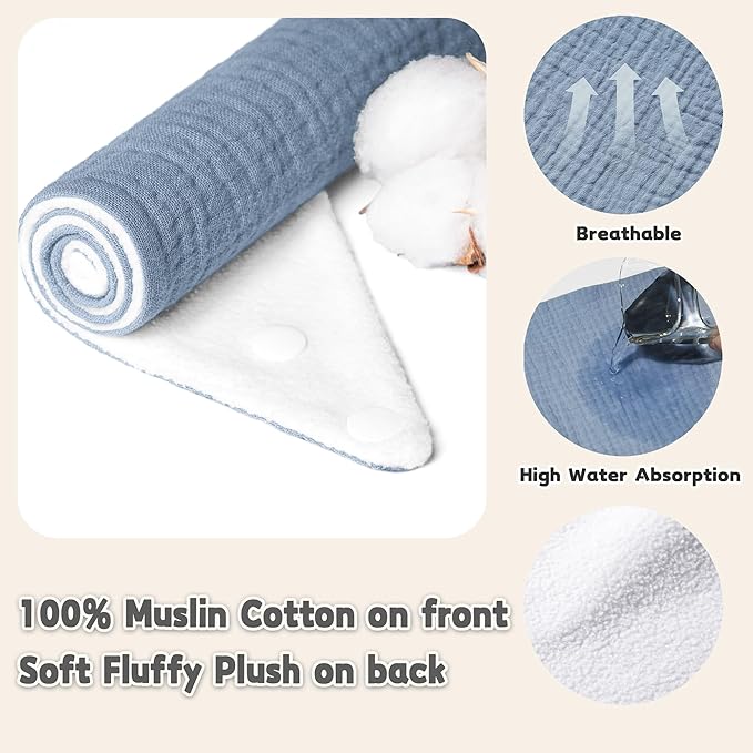 Susurration Muslin Baby Drool Bibs 6Pack Soft Triangular Adjustable Baby Bandana Bibs for Unisex Baby Girls & Boys