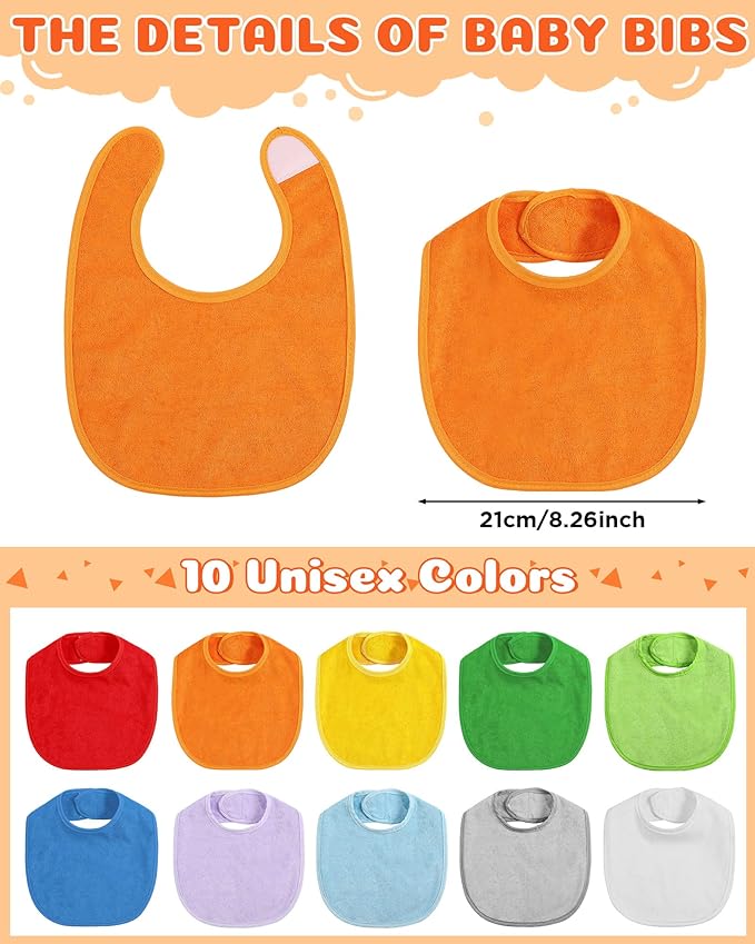 JaGely 30 Pack Baby Muslin Bandana Bibs Multicolor Solid Unisex Waterproof Feeder Adjustable Newborn Teething and Drooling