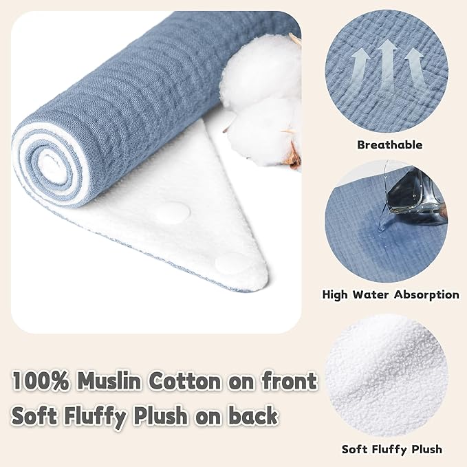 Susurration Muslin Baby Drool Bibs 6Pack Soft Triangular Adjustable Baby Bandana Bibs for Unisex Baby Girls & Boys