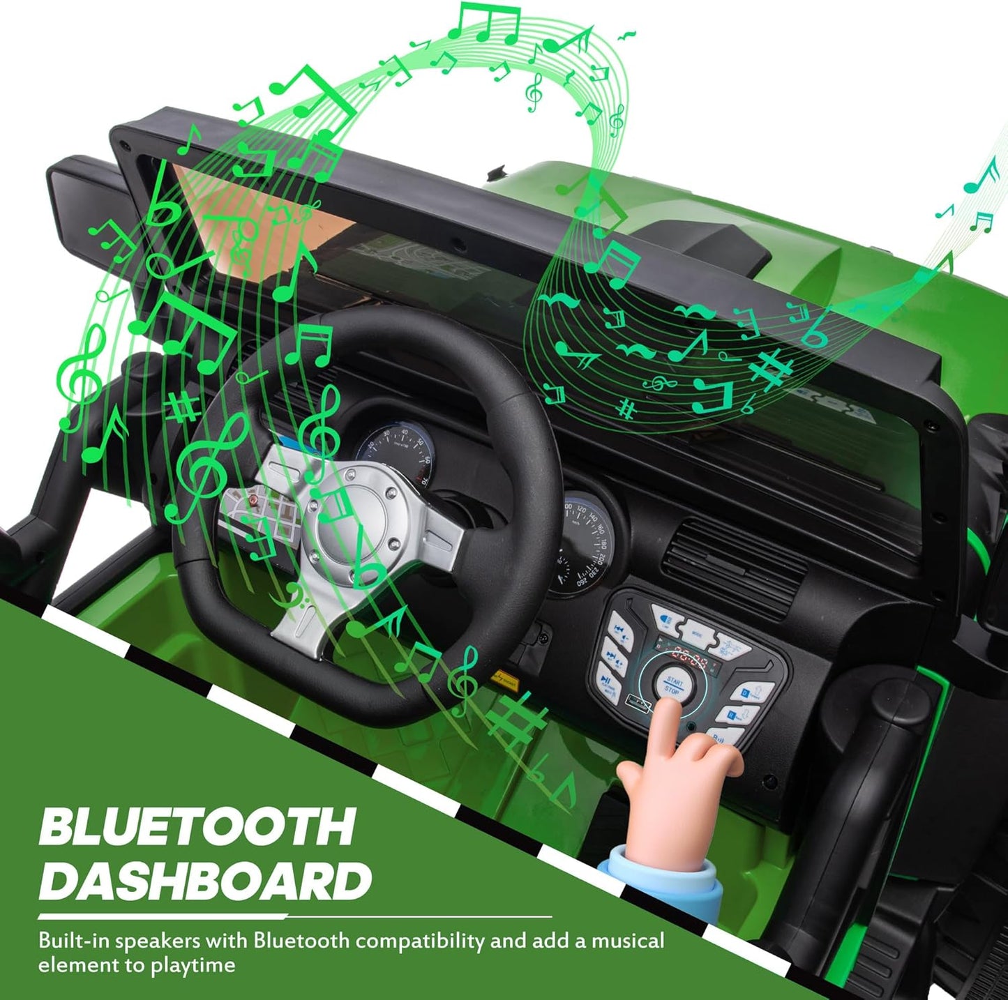 24V 9Ah Ride on Toy for Big Kids, 4x4 2 Seater Ride on Car Truck w/Remote Control, 4x200W Motors - Green